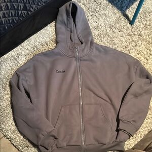 Comfrt Gray Zip Up hoodie - anti anxiety